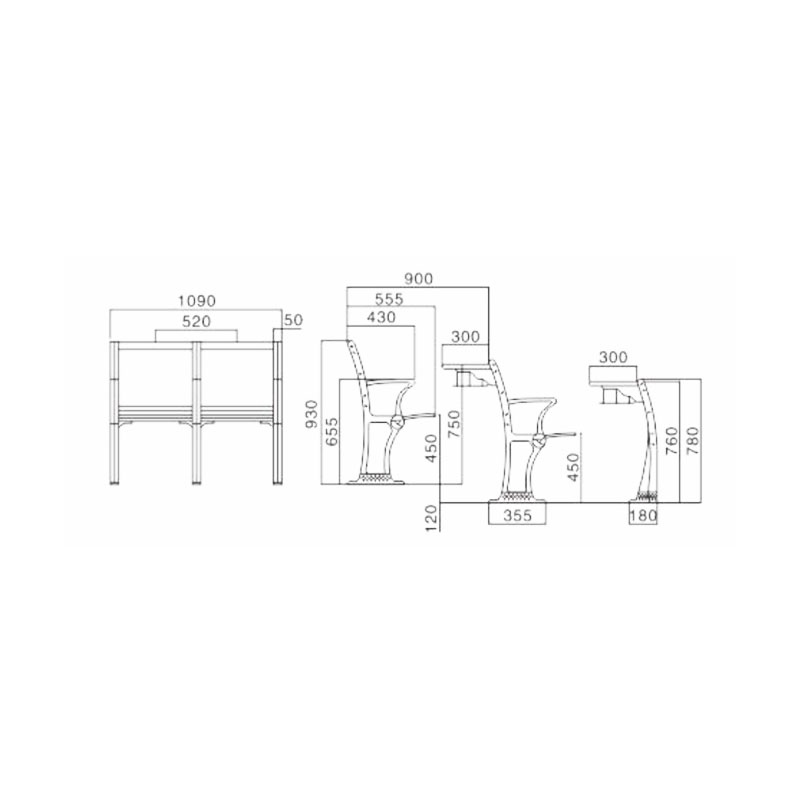UC-A4501 Banco plegable para sala de conferencias escolar