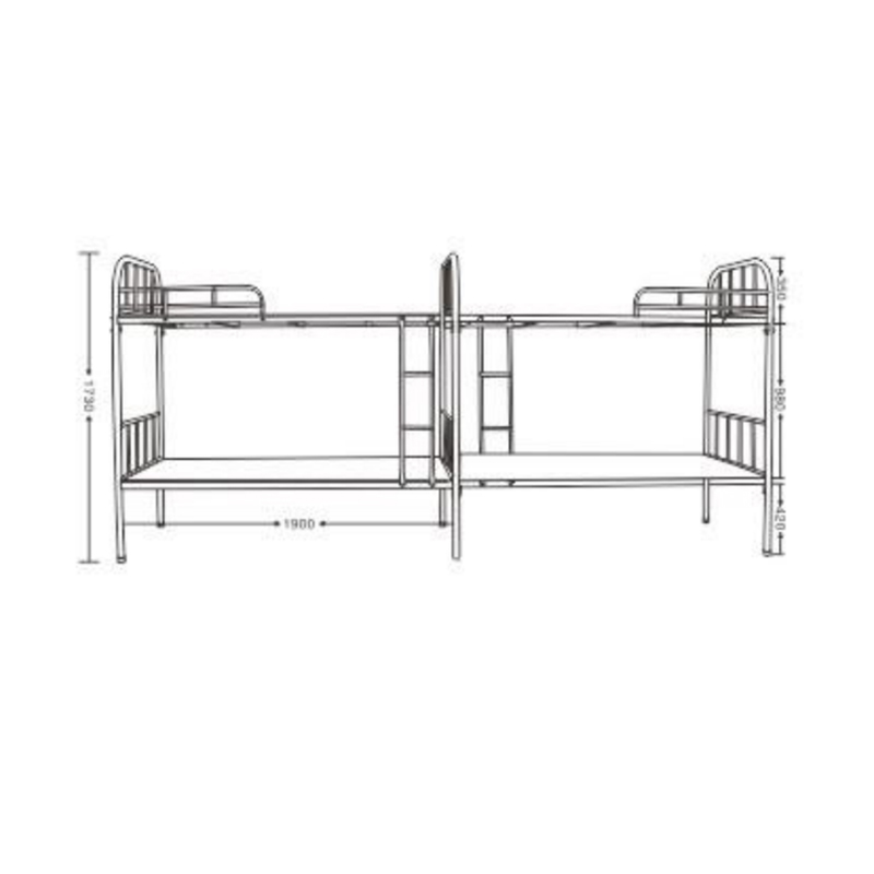 UC-A6102 Cama de hierro para dormitorio de estudiantes