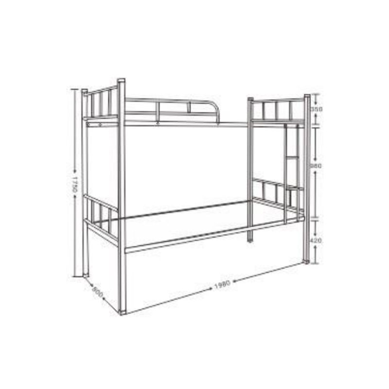 UC-A6201 Camas de hierro superiores e inferiores para dormitorios estudiantiles