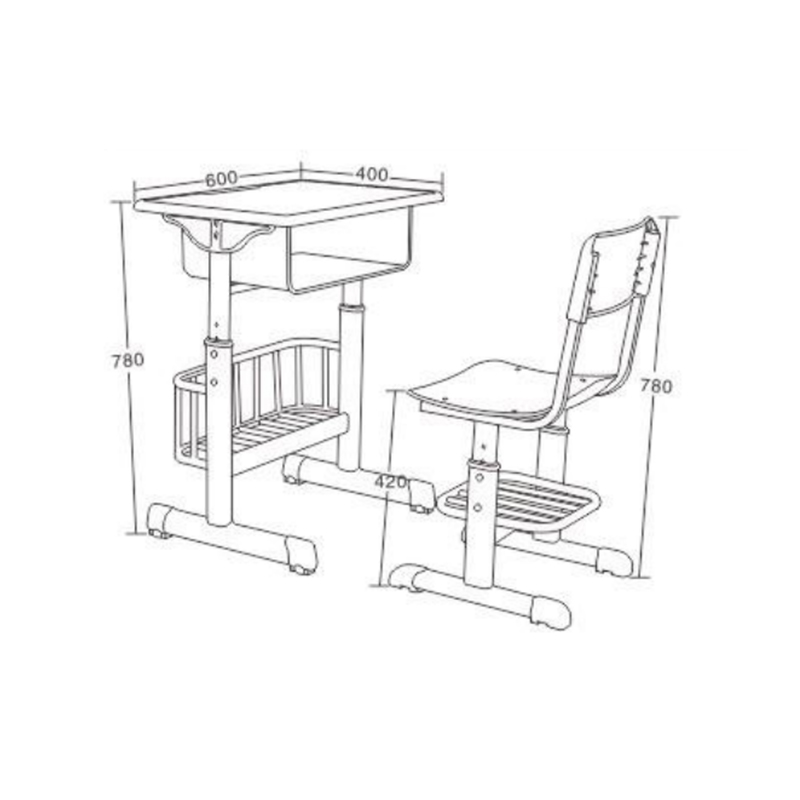 UC-A0701 Escritorio y silla para escuelas primarias y secundarias