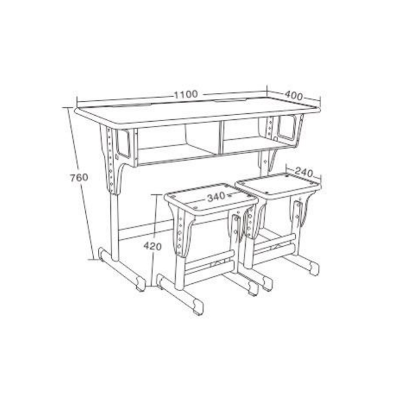 UC-A2301 Escritorio doble y silla para formación moderna
