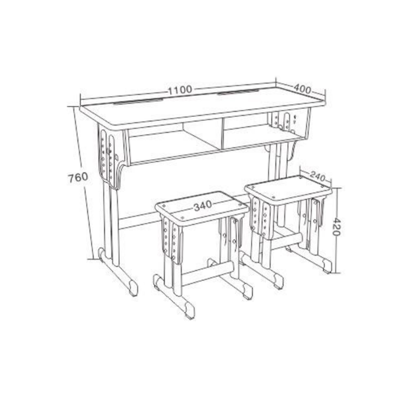 UC-A2401 Escritorio doble y silla para formación moderna