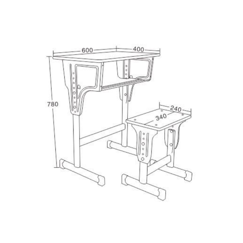 UC-A3701 Escritorio y silla individual para aula escolar