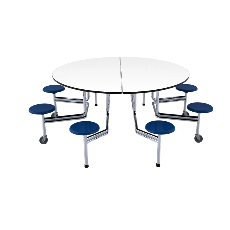 Mesa de comedor redonda de cafetería escolar para ocho personas