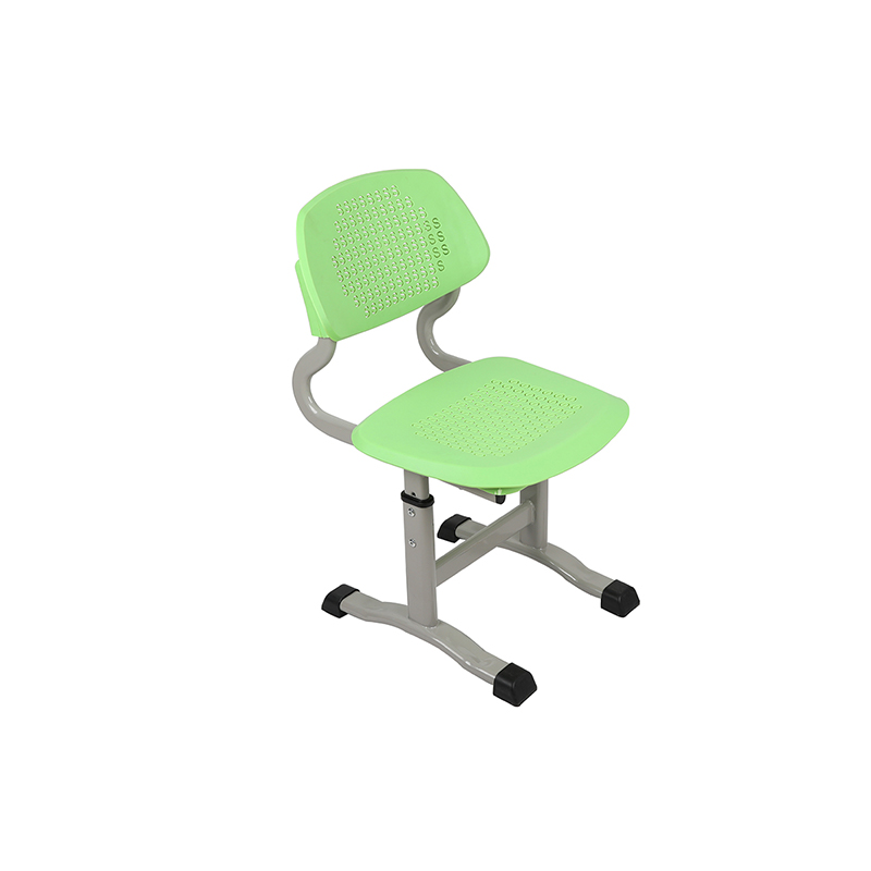 Silla de estudiante verde con respaldo resistente