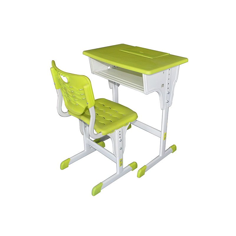 Escritorio y silla de plástico verde para estudiantes