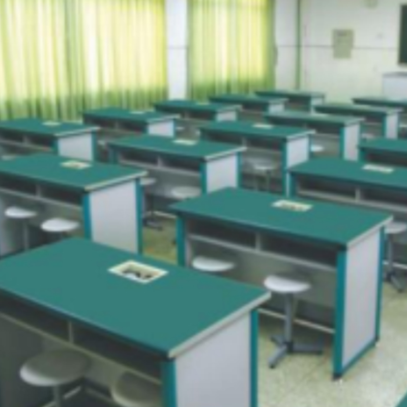 Mesa de laboratorio de física eléctrica escolar
