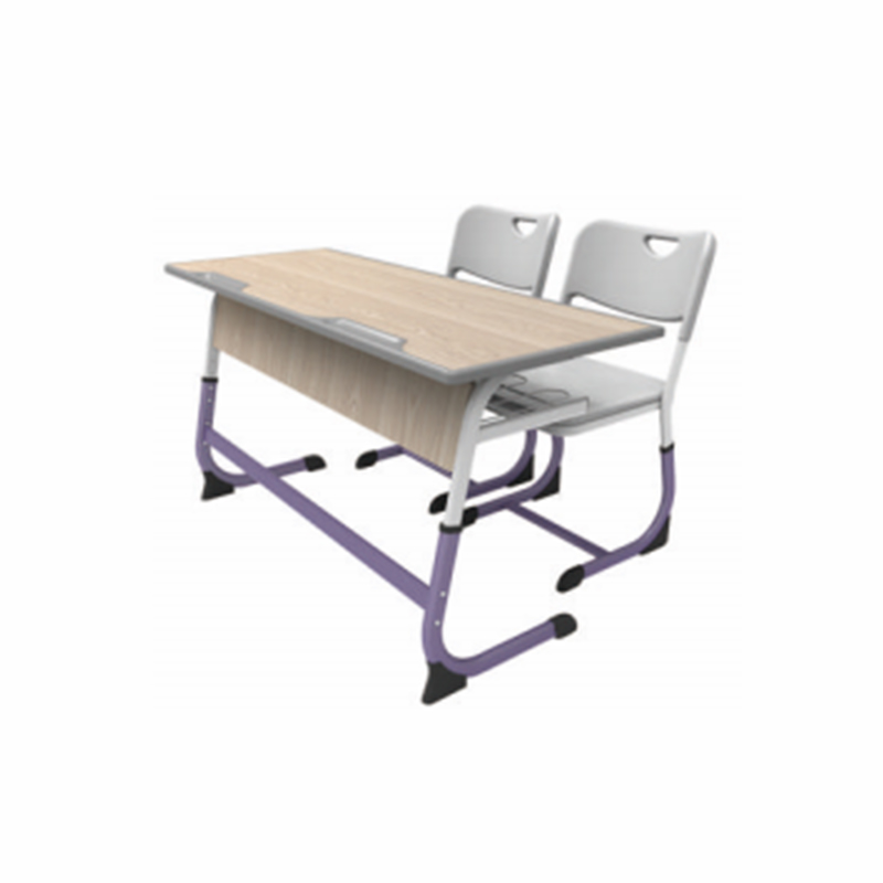 HS-D002 Escritorio y sillas tubulares para varias personas en forma de C