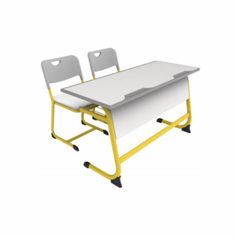 HS-D011 Escritorio y sillas tubulares para varias personas en forma de C