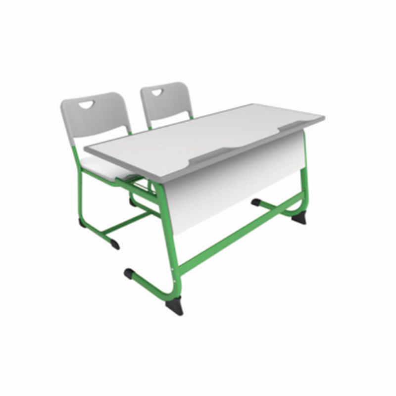 HS-D013 Escritorio y sillas tubulares para varias personas en forma de C